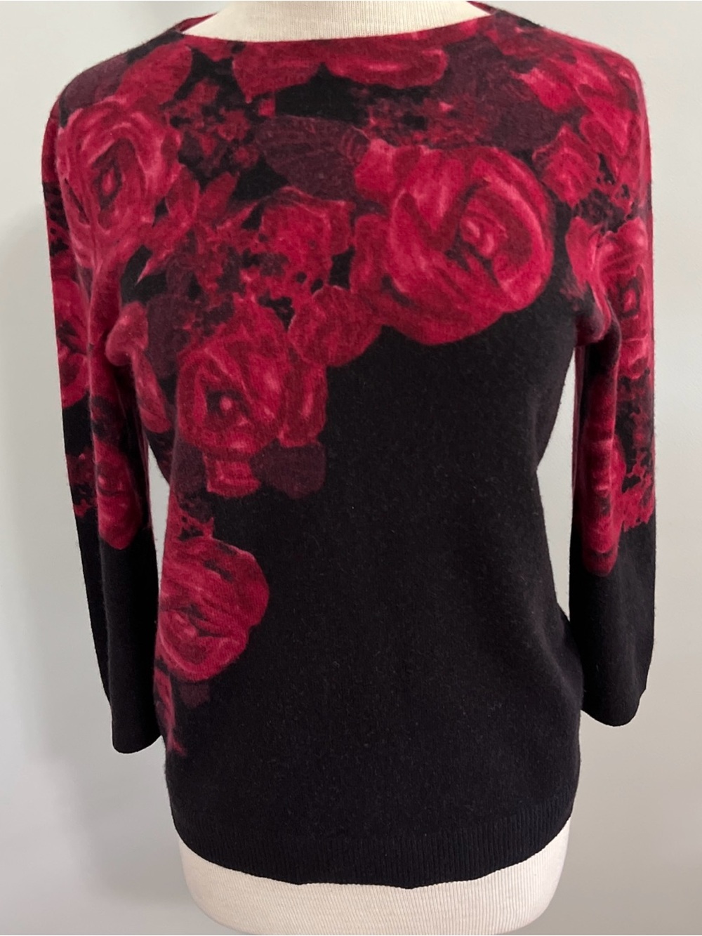 Talbots Audrey Cashmere Sweater - Ikat Roses - Picture 3 of 7